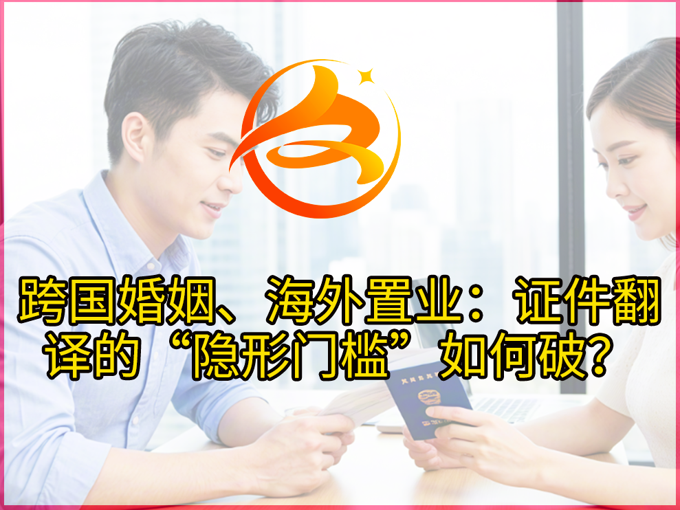 跨国婚姻、海外置业：证件翻译的“隐形门槛”如何破？众赞翻译