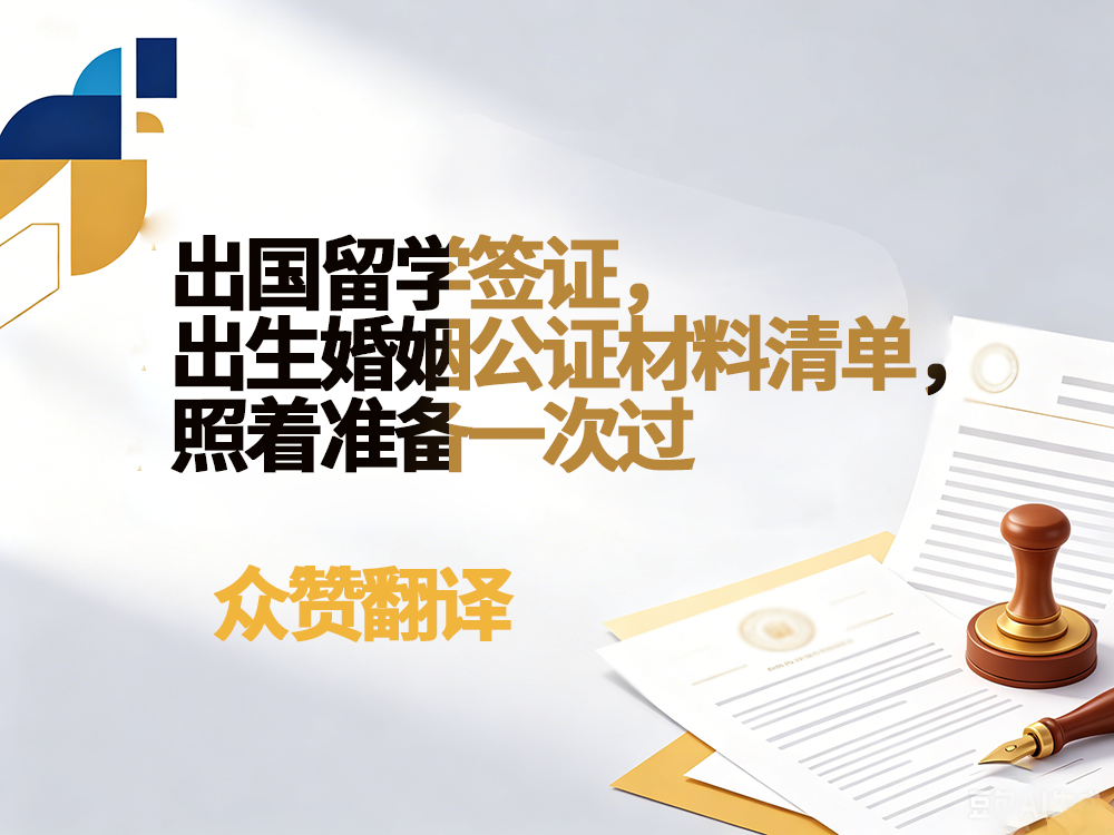 　出国留学签证，出生婚姻公证材料清单，照着准备一次过｜众赞翻译