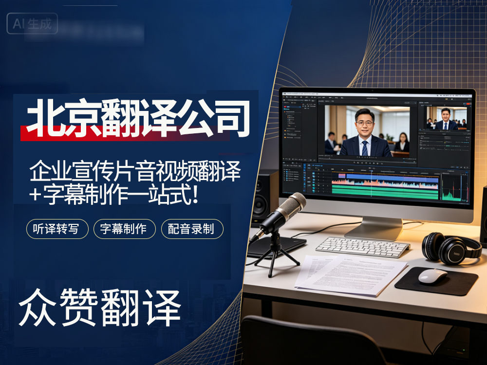 北京翻译公司：企业宣传片音视频翻译 + 字幕制作一站式！众赞翻译